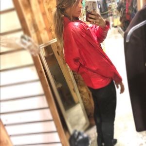 Real Red Leather Jacket